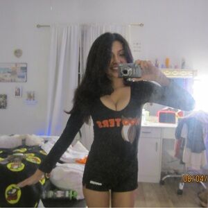 Black Hooters Logo Long Sleeve Top